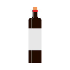 Wine red bottle celebration glass alcoholic vector. Flat food icon silhouette