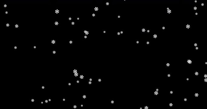 christmas black background with white nowflakes falling snow from top, holiday festive