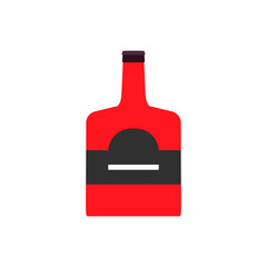 Cognac bottle restaurant party sign vector icon. Luxury pub alcoholic glass product pub drink
