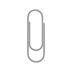 Paper clip object symbol tool equipment vector icon. Accessory work steel attachment office stationary supplies holder