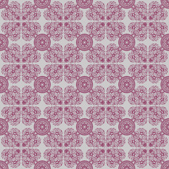 Red vector abstract seamless pattern with floral Thailand Ethnic ornaments