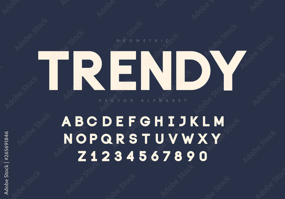 Poster bold modern font design. aplhabet and numbers. eps10 vector.