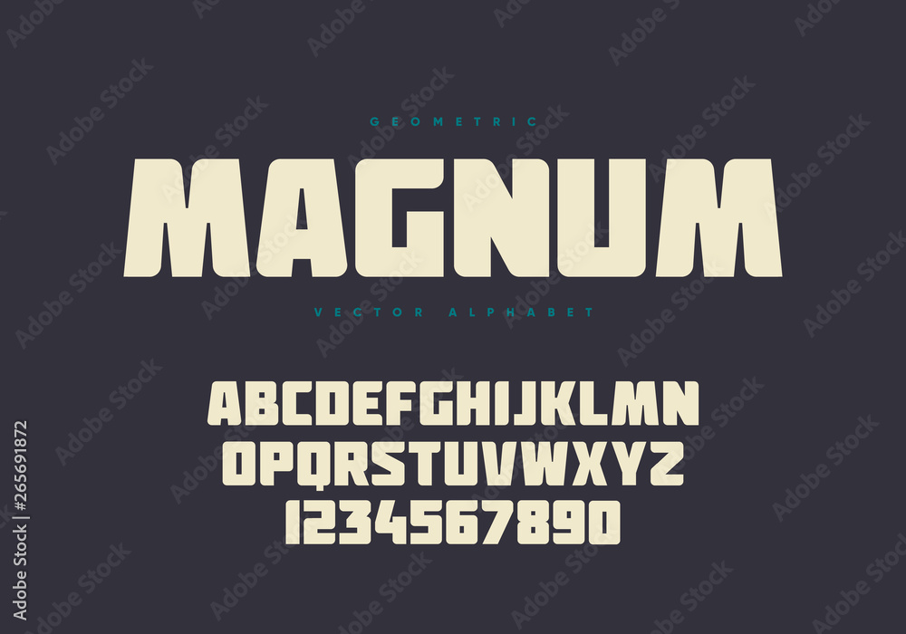 Poster bold font design. authentic alphabet and numbers. eps10 vector.