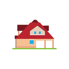 House vector building real estate icon isolatd. Home family exterior flat illustration