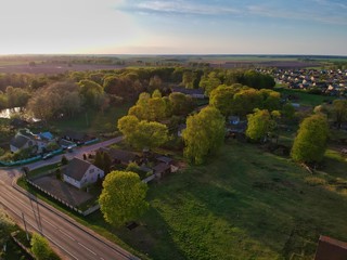 Aerial view of a village  in Minsk Region of Belarus