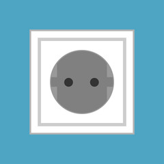 Wall socket vector icon equipment interior technology object. Electrical tool supply sign plug. Power outlet floor