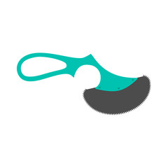 Surgical instruments bone saw tool vector icon. Prosthetic ankle flat care doctor clinic. Medical dish operating