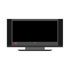 Television screen communication equipment electronic vector. TV broadcasting cinema front view flat icon