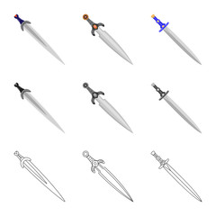 Vector illustration of game  and armor  logo. Set of game  and blade  stock vector illustration.