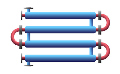 Double Pipe Heat Exchanger. Apparatus for chemical processing. Pipe-in-pipe, tube in tube structure heat exchanger