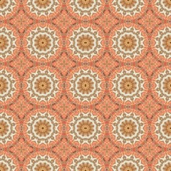 abstract floral dark salmon, peru and antique white color pattern. seamless decorative backdrop for banner, cards, poster or creative fasion design