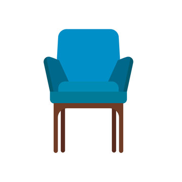 Armchair decoration comfort wooden business stylish vector icon. Relax elegant room interior front view trendy furniture