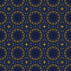 abstract black, golden rod and dark slate blue seamless pattern. can be used for wallpaper, poster, banner or texture design