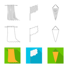 Vector illustration of texture and presentation symbol. Set of texture and media  vector icon for stock.