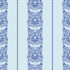 blue abstract vertical colored animal Thailand Ethnic seamless patterns with dots line