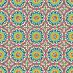 seamless wallpaper pattern with tan, blue chill and indian red colors. can be used for cards, posters, banner or texture fasion design