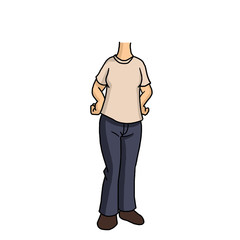 Fototapeta premium cartoon woman standing with hands on waist