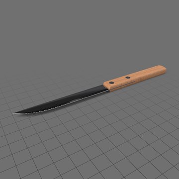 Knife with wooden handle