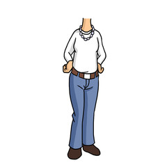 Woman wearing jeans and necklace with hands on waist