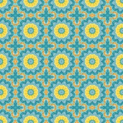 abstract medium aqua marine, pastel orange and teal blue seamless pattern. can be used for wallpaper, poster, banner or texture design