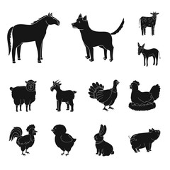 Vector design of ranch  and organic  logo. Set of ranch  and food vector icon for stock.