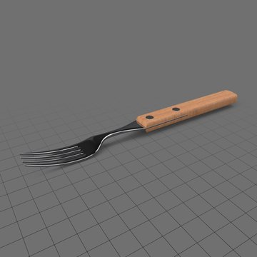 Fork with wooden handle