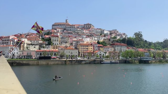 Coimbra Portugal cityscape from the Mondego River