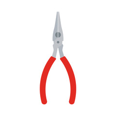 Diagonal pliers red wrench tools mechanic design vector icon. Manual carpenter power repair construction equipment