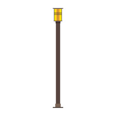 Street light lamp city vector illumination post. Urban old exterior icon. Vintage equipment road town