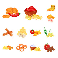 Vector design of food and product icon. Collection of food and party stock symbol for web.