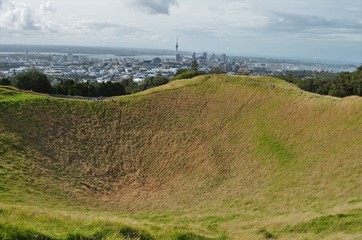Mount Eden crater in New Zealand