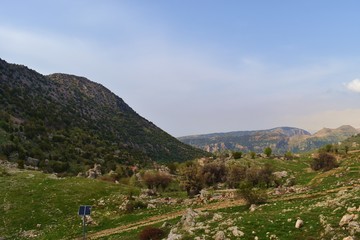 natural green landscape in mount Lebanon, near Laqlouq, Lebanon