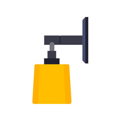 Wall lamp light vector icon design interior illustration. Decor bright room equipment illumination. Ceiling floor sconce
