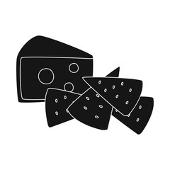 Isolated object of cracker and appetizer  logo. Collection of cracker and lactic vector icon for stock.