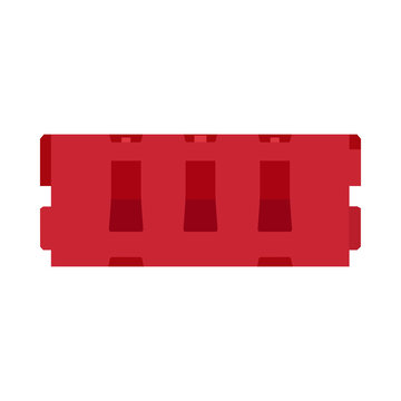 recommend clip art: Construction barricade vector red icon sign. Barrier warning safery symbol. Danger traffic road zone. Highway border stop