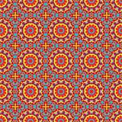 abstract floral crimson, green yellow and medium turquoise color pattern. seamless decorative backdrop for banner, cards, poster or creative fasion design