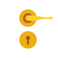 Handle door vector icon lock entrance house design. Isolated doorway interior home security room. Front element access