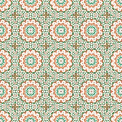 seamless wallpaper pattern with sea green, antique white and tomato colors. can be used for cards, posters, banner or texture fasion design