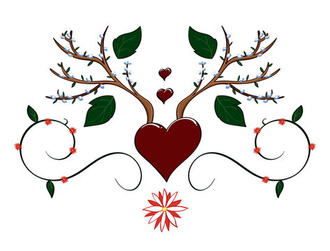 Spring themed hearts and antler decal
