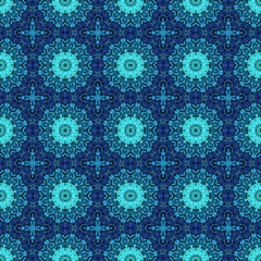 seamless wallpaper pattern with midnight blue, medium turquoise and black colors. can be used for cards, posters, banner or texture fasion design