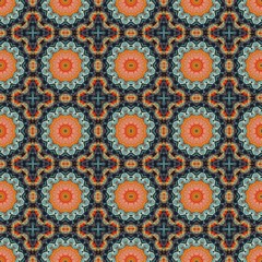 abstract floral dark slate gray, peru and cadet blue color pattern. seamless decorative backdrop for banner, cards, poster or creative fasion design