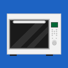 Microwave cooking appliance vector icon illustration. Electronic oven equipment kitchen domestic. Food utensil cartoon