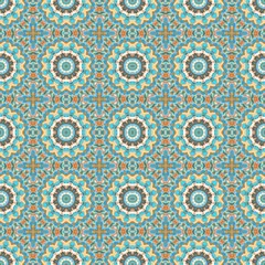 Fototapeta na wymiar seamless wallpaper pattern with medium turquoise, skin and pastel brown colors. can be used for cards, posters, banner or texture fasion design
