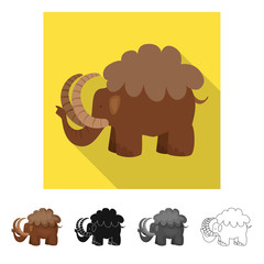 Vector design of mammoth  and animal sign. Collection of mammoth  and prehistory  stock symbol for web.