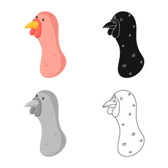 Isolated object of donkey and face   symbol. Collection of donkey and cute  stock symbol for web.