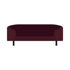 Sofa furniture vector icon front view illustration design. Living room interior seat element. Flat divan house cozy