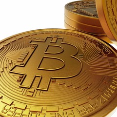 Extremely detailed and realistic high resolution 3d illustration of a Bitcoin