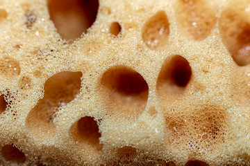 sponge for washing dishes photographed macro shooting