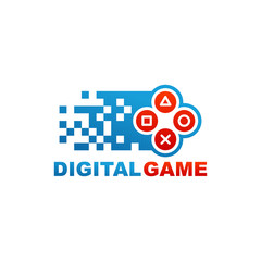 Digital Game Logo Template Design Vector, Emblem, Design Concept, Creative Symbol, Icon