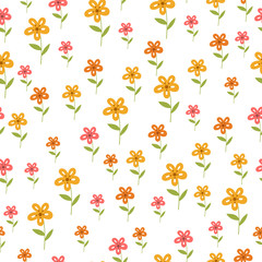 Vector seamless pattern. Colorful flowers